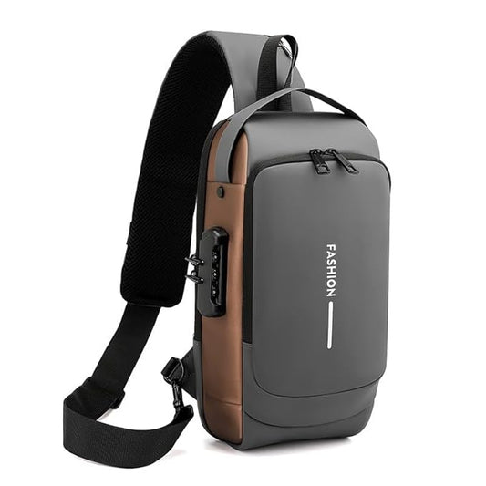 Unisex Crossbody Sling Bag With USB Charging Port